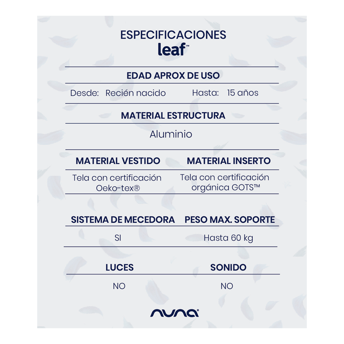 Mecedora para niños Leaf Iron Nuna
