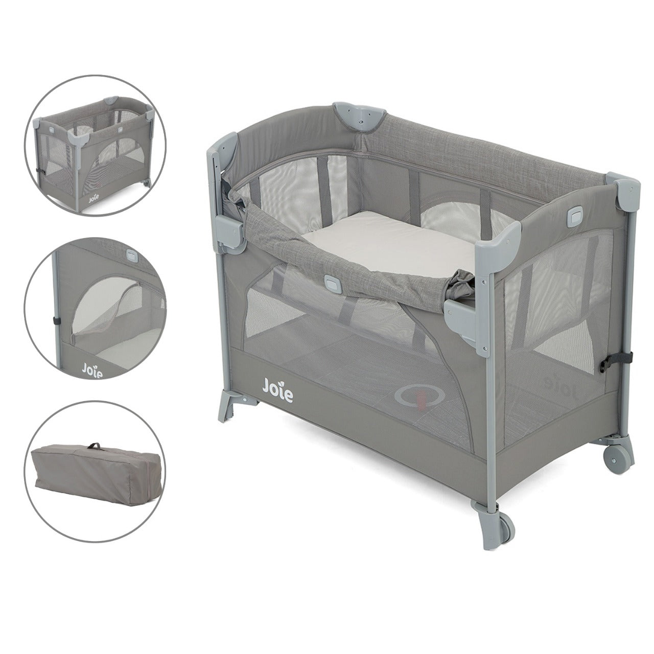 Cuna colecho Bebe Joie Kubbie Gris