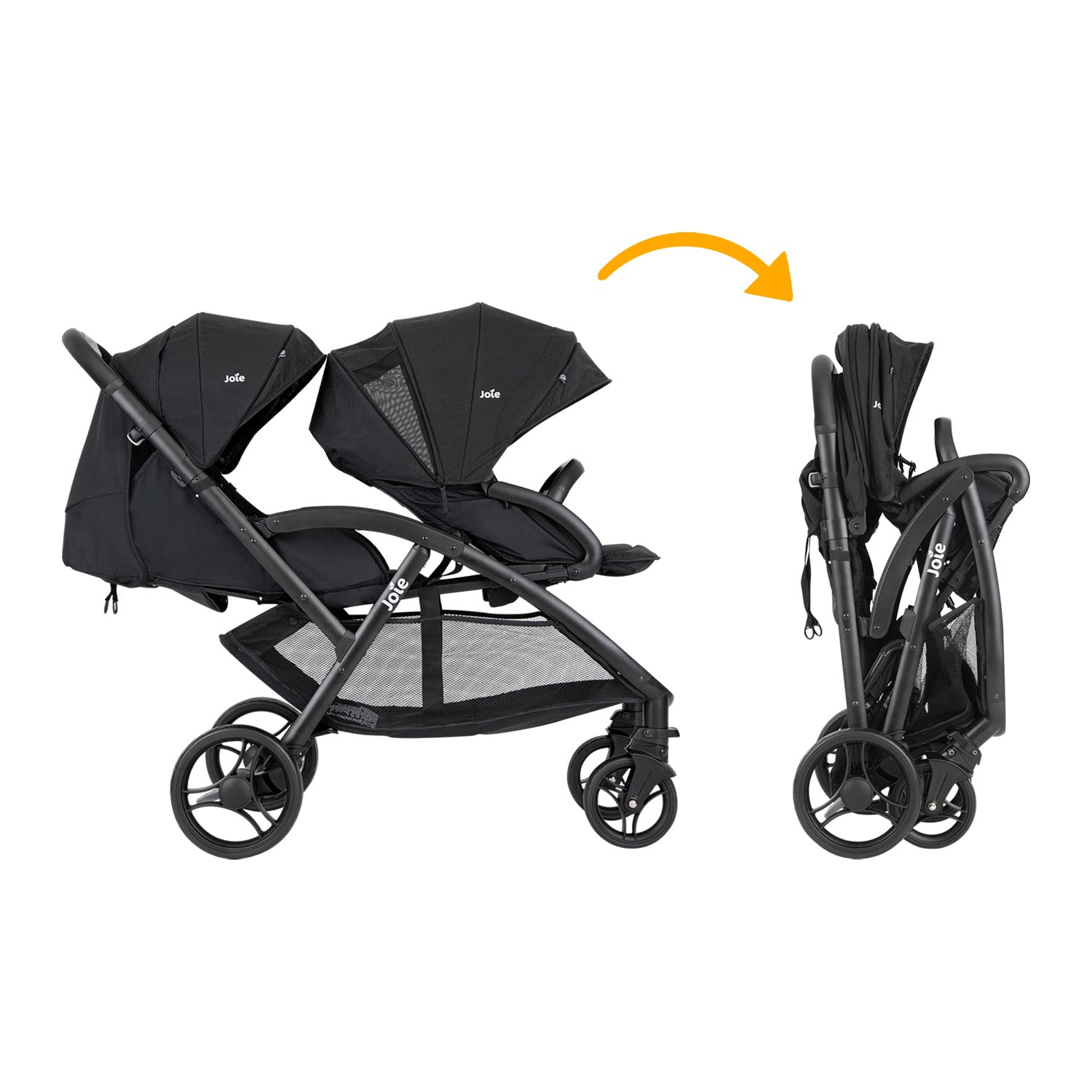 Coche doble para bebé Evalite™ dúo Negro