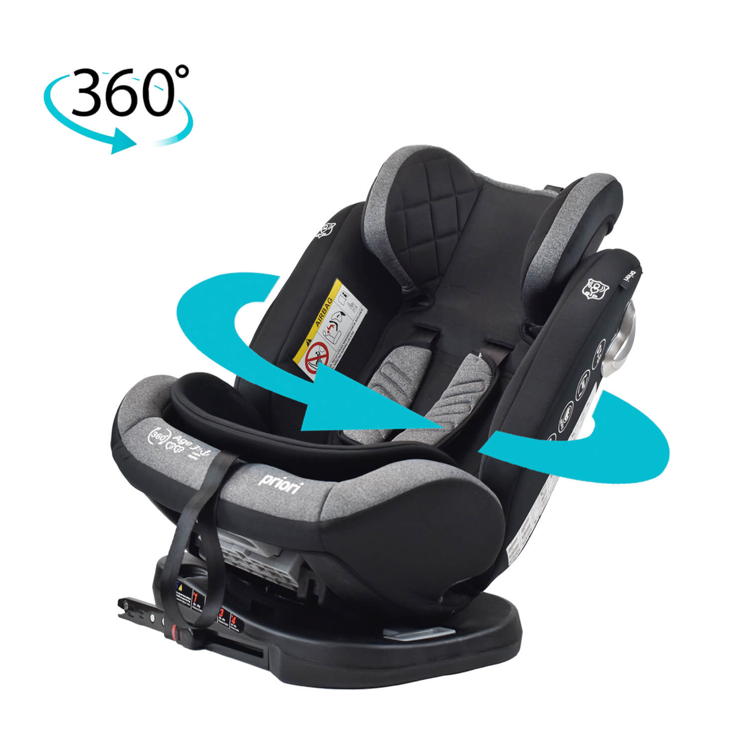 Silla Carro Bebe First Plus 360° Priori Negro