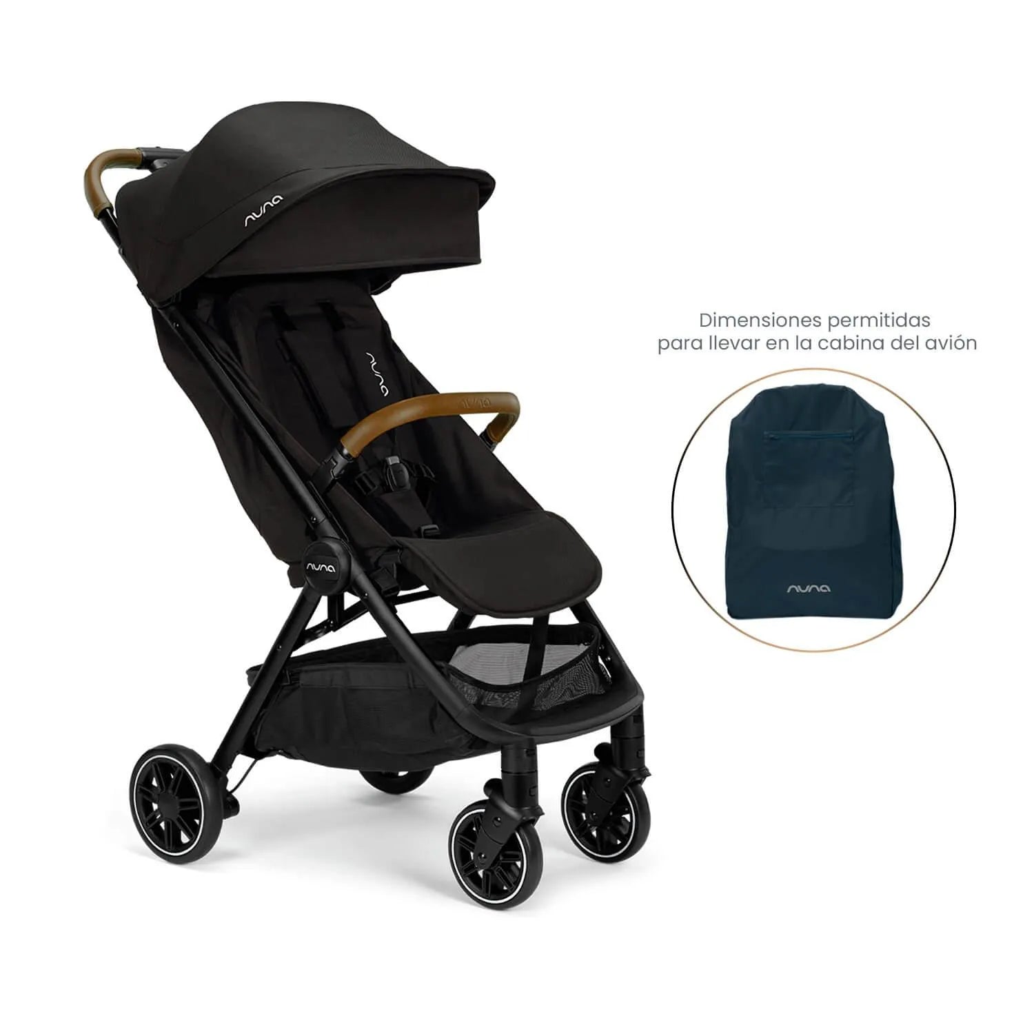 Coche de Bebé Nuna Ultracompacto TRVL + Pipa Urban Caviar - La Tienda de Salo