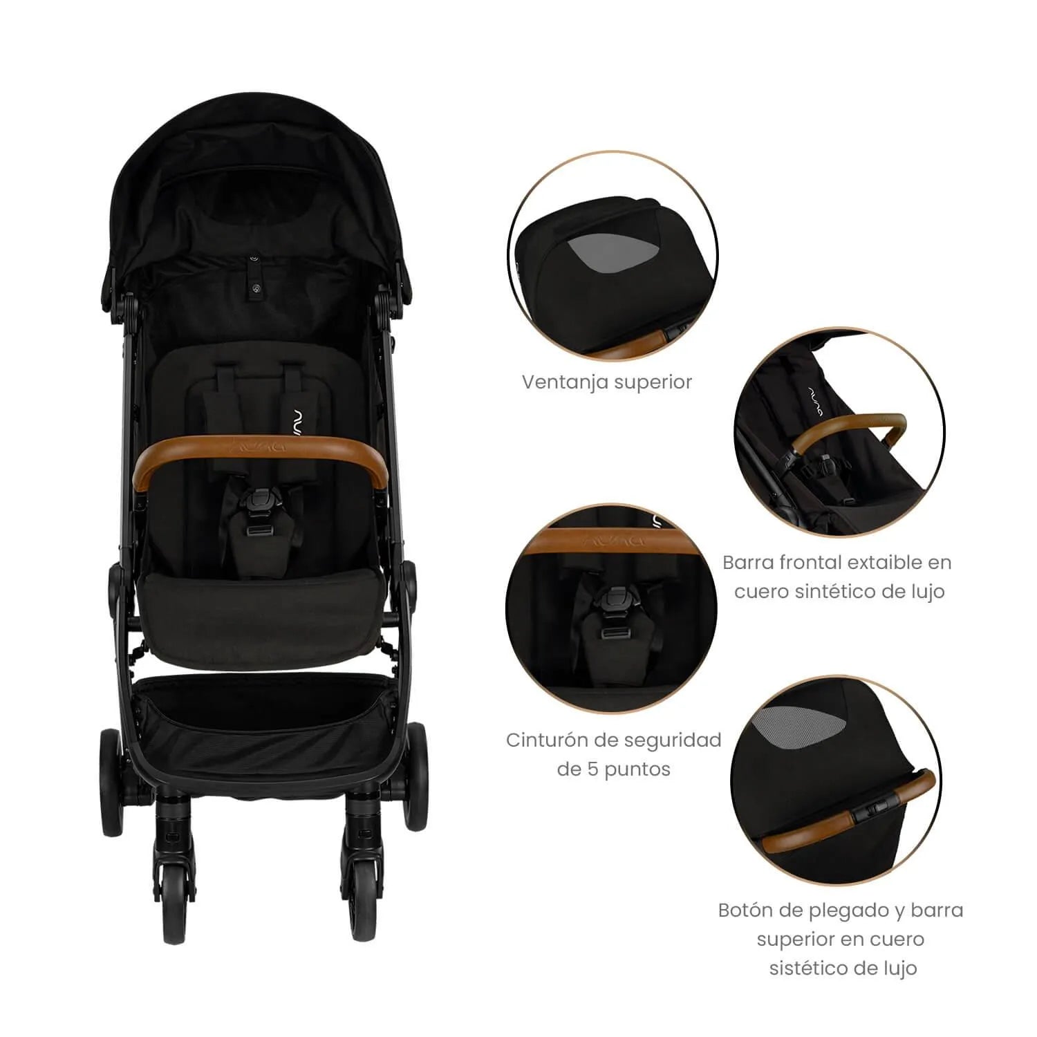 Coche de Bebé Nuna Ultracompacto TRVL + Pipa Urban Caviar - La Tienda de Salo